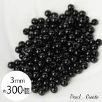 ビーズ パール 3mm 約300個 業務用 ブラック 黒 アクセサリー ハンドメイド パーツ 素材 材料 イヤリング ピアス 手芸用 小粒 小さいビーズ