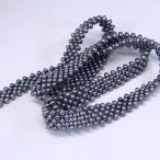 真珠 オリジナルデザインネックレス 淡水真珠 パール 約4.0-5.0mm グレー染