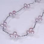 真珠 オリジナルデザインネックレス 淡水真珠 パール 約7.0mm シルバー ナチュラルパープル