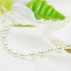 真珠 オリジナルデザインネックレス 国産 アコヤ真珠 パール 約7.5-8.0mm 4.0-4.5mm シルバー バロッ