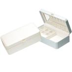 パールビジュー ジュエリーボックス パール ビーズ ジュエリーケース 鏡付き スリム 大容量 アクセサリーケース 宝石箱