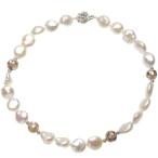 パール ネックレス 冠婚葬祭 結婚式 高級 淡水真珠 バロック ネックレス 約12.5-14.0mm レディース 人気 SV