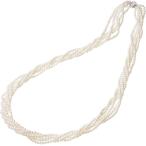 高級 淡水真珠 ベビー ５連セミロングネックレス 約3.5-4.5mm SV 結婚式 冠婚葬祭 葬儀 カジュアル 普段使い
