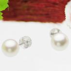 ブライダル 贈り物 パール ピアス 高級 淡水真珠 一粒 スタッドピアス 約7.5mm ホワイトゴールド K14WG 結婚式 冠婚葬祭 メンズ プレゼント