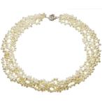 真珠 オリジナルデザインネックレス 淡水真珠 パール 約3.5mm シルバー ライス型