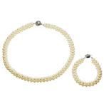 真珠 オリジナルデザインネックレス 淡水真珠 パール 約5.0-5.5mm シンチュウ 合金 ポテト