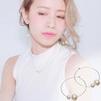 パールピアス 高級 淡水真珠 フープピアス 8.0mm-9.5mm K14GF 結婚式 大ぶり 大珠