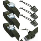 Pearl's 荷締めベルト 3m×3本 末端をまとめる ウェブドミネーター 3個付き バックルに通しやすい先端斜めカット ラッシングベルト