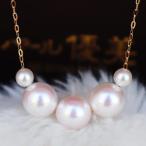 ショッピング真珠 真珠　ネックレス あこや真珠 パール K18 ネックレス ベビーパール スルーネックレスアコヤ真珠 pearl necklace ペンダント