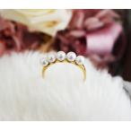 K18 数粒　あこや真珠 ベビーパール　リング akoya ring
