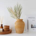 フラワーベース 花瓶 ラタン 造花 ドライフラワー専用 籐 おしゃれ かわいい ナチュラル アジアン インテリア