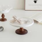 [ Akira day ..365 day delivery correspondence ] wood × ceramic tray player -to Northern Europe accessory stand display plate stylish lovely Korea interior 