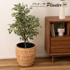 プランター GRNB-51M 鉢入れ アジアン 観葉植物 シンプル ウォーターヒヤシンス 雑貨 インテリア 室内 ブラウン 編み かご 円型 収納 ゴミ箱 8号用 ガーデン