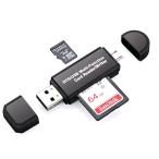 SDメモリー カードリーダー USBマルチカードリーダー 多機能 OTG SD/Micro SDカード両対応Micro usb/USB接続 Windows/New Macbook/Huawei/Xperia/ASU