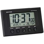 ショッピング目覚まし時計 リズム(RHYTHM) 目覚まし時計 電波時計 温度計・湿度計付き フィットウェーブスマート 黒 7.7×12×5.4cm 8RZ166SR02