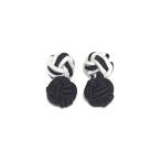  резина запонки (Knot Cuff Links кафф links Raver запонки запонки кнопка ) / черный + белый × черный 