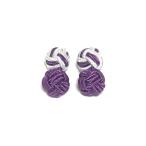 ゴムカフス (Knot Cuff Links カフリンクス ラバーカフス カフスボタン) /パープル+ホワイト×パープル