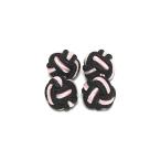 ゴムカフス (Knot Cuff Links カフリンクス ラバーカフス カフスボタン) /ブラック×ピンク