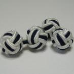 ゴムカフス (Knot Cuff Links カフリンクス ラバーカフス カフスボタン) /ホワイト×ネイビー