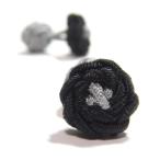 BUTTON CUFFKNOTS( резина запонки узел запонки )| черный × жемчуг серый 