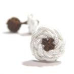 BUTTON CUFFKNOTS( резина запонки узел запонки )| белый × French шоколад 