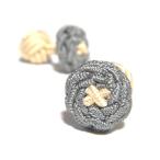 BUTTON CUFFKNOTS( резина запонки )| жемчуг серый × шампанское 