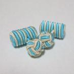 ゴムカフス(Barrel Cuffknots カフリンクス ラバーカフス カフスボタン)・シャンパン×アクアブルー