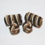 ゴムカフス(Barrel Cuffknots カフリンクス ラバーカフス カフスボタン)・フレンチベージュ×シャンパン×ショコラブラウン