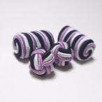 ゴムカフス(Barrel Cuffknots カフリンクス ラバーカフス カフスボタン)・ライトパープル×ホワイト×ネイビー