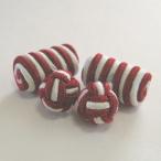ゴムカフス(Barrel Cuffknots カフリンクス ラバーカフス カフスボタン)・ワインレッド×ホワイト