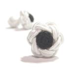  цветок узел резина запонки (FLOWER CUFFKNOTS узел запонки ) белый × черный 