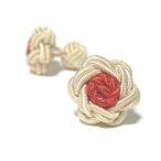 フラワーノットゴムカフス (FLOWER CUFFKNOTS ガムカフス)シャンパン×レッド