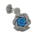  цветок узел резина запонки (Knot Cuff Links кафф links Raver запонки запонки кнопка ) жемчуг серый × бирюзовый голубой 