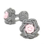  цветок узел резина запонки (Knot Cuff Links кафф links Raver запонки запонки кнопка ) жемчуг серый × розовый 
