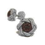 цветок узел резина запонки (Knot Cuff Links кафф links Raver запонки запонки кнопка ) жемчуг серый × French шоколад 
