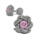  цветок узел резина запонки (Knot Cuff Links кафф links Raver запонки запонки кнопка ) жемчуг серый × light purple 