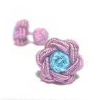  цветок узел резина запонки (Knot Cuff Links кафф links Raver запонки запонки кнопка ) light purple × aqua blue 