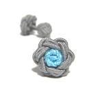  цветок узел резина запонки (Knot Cuff Links кафф links Raver запонки запонки кнопка ) жемчуг серый × aqua blue 