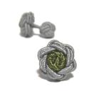  цветок узел резина запонки (Knot Cuff Links кафф links Raver запонки запонки кнопка ) жемчуг серый × moss green 