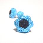  цветок узел резина запонки (FLOWER CUFFKNOTS жевательная резинка запонки ) aqua blue × темно-синий 