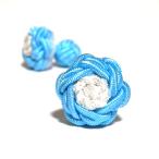  цветок узел резина запонки (FLOWER CUFFKNOTS жевательная резинка запонки ) aqua blue × белый 