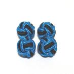  резина запонки (Knot Cuff Links) / бирюзовый голубой × черный 