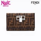フェンディ FENDI 三つ折り財布 ズッカ キャンバス ブラウン【中古】