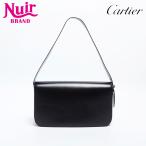 カルティエ CARTIER ショルダーバッグ フラップ レザー ブラック