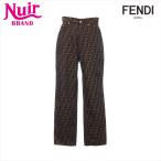 フェンディ FENDI パンツ ズッカ コットン ブラック×ブラウン