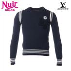 ルイ・ヴィトン LOUIS VUITTON カーディガン Size:S ロゴ ワッペン ウール ニット ウール ネイビー【中古】