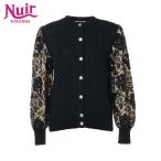 クリスチャンディオール Christian Dior カーディガン ウール フラワーレース ラインストーン ニット M ブラック【中古】