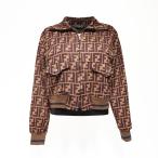 フェンディ FENDI カーディガン ズッカ コットン 38 スウェット ジャージ ブラウン