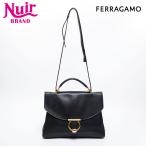 ショッピングフェラガモ サルヴァトーレフェラガモ Salvatore Ferragamo ショルダーバッグ レザー ガンチーニ ブラック