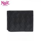 ショッピングボッテガ ボッテガヴェネタ BOTTEGAVENETA 二つ折り財布 イントレチャート マネークリップ ブラック【中古】